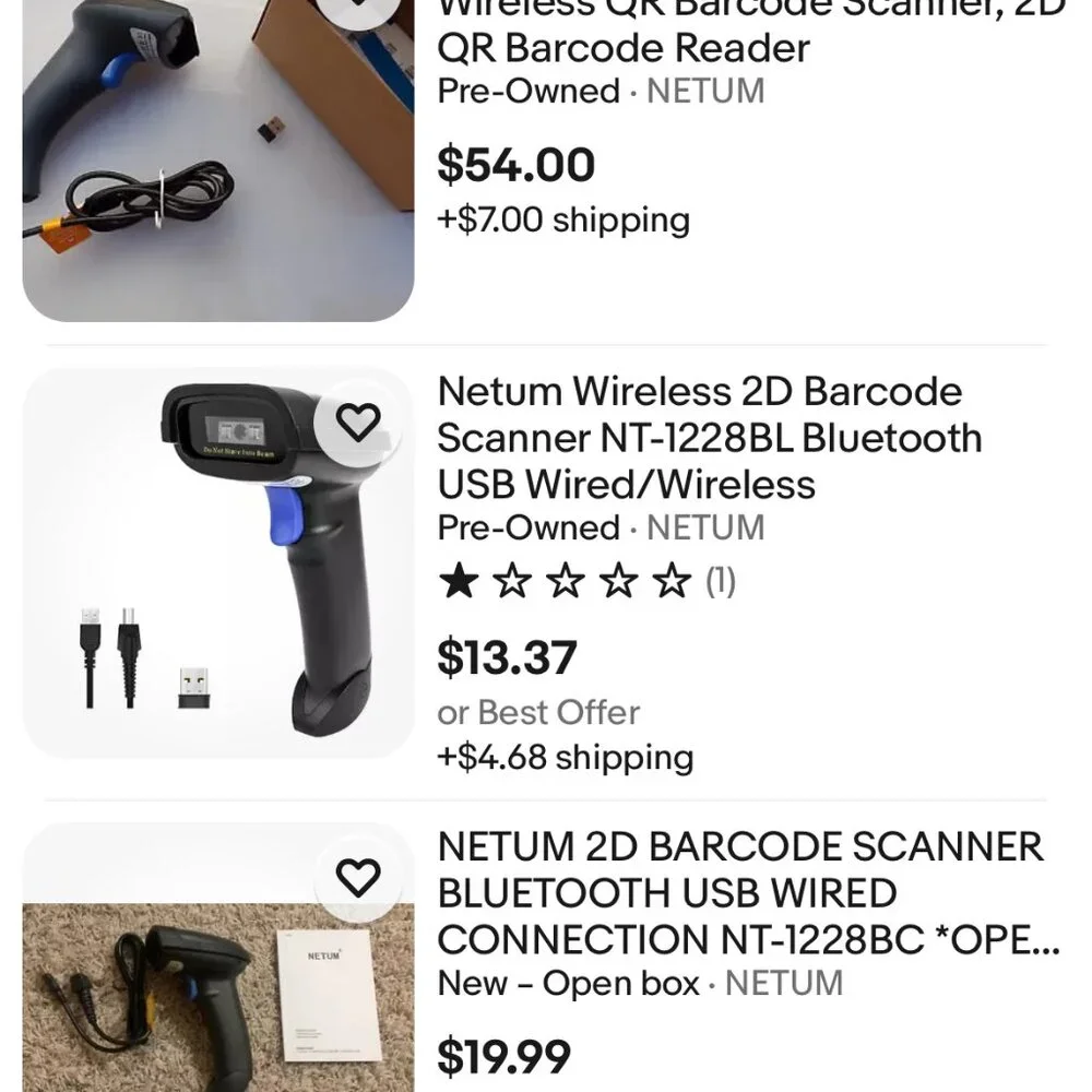 Lot of 3‎ USB Cords for Netum Wireless 2D Barcode Scanner